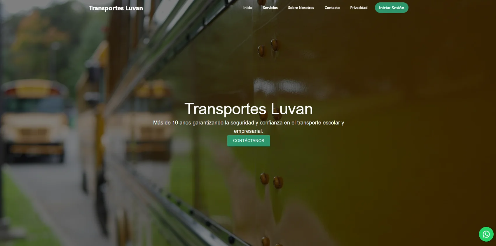 Vista del proyecto Transportes Luvan